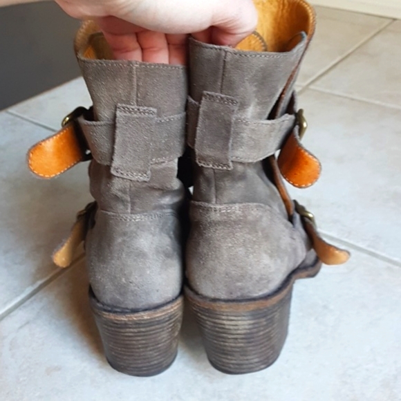 FIORENTINI + BAKER Suede Gray Moto Boots Size 36 - Picture 4 of 9